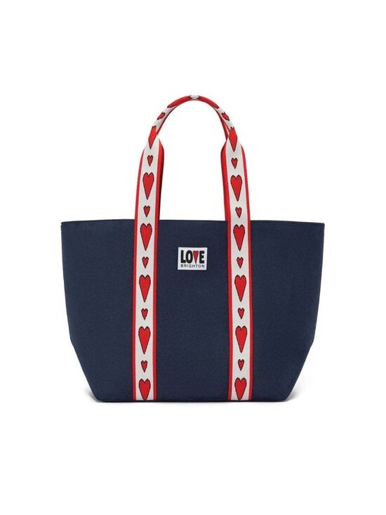 Brighton Handbags - Brighton Velveteen Love Tote Bag With Heart Design & Red Straps New in Package